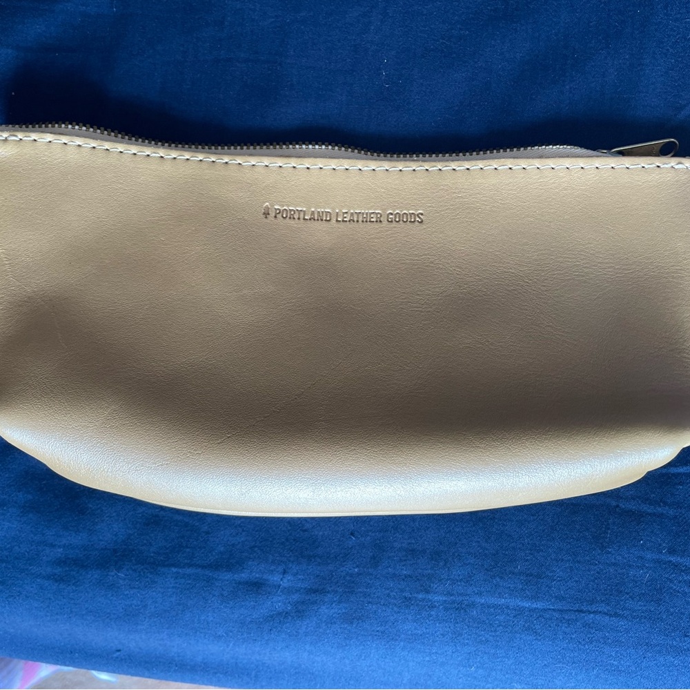 Portland Leather Champagne Leather Zip Pouch